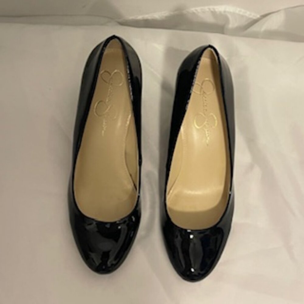 Jessica Simpson Black Patent Leather wedge 9.5M - Picture 5 of 5